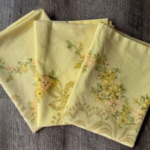 Vintage pillowcases, set of 3, Fashion Manor, JCPenney yellow cottage core